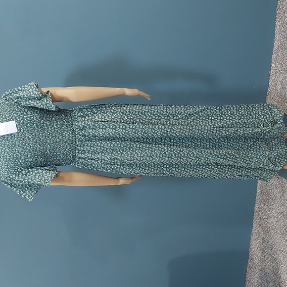 NWT Amazon Women's Long Maxi Maternity Dress Green Floral Baby Shower Size Small - Picture 5 of 12